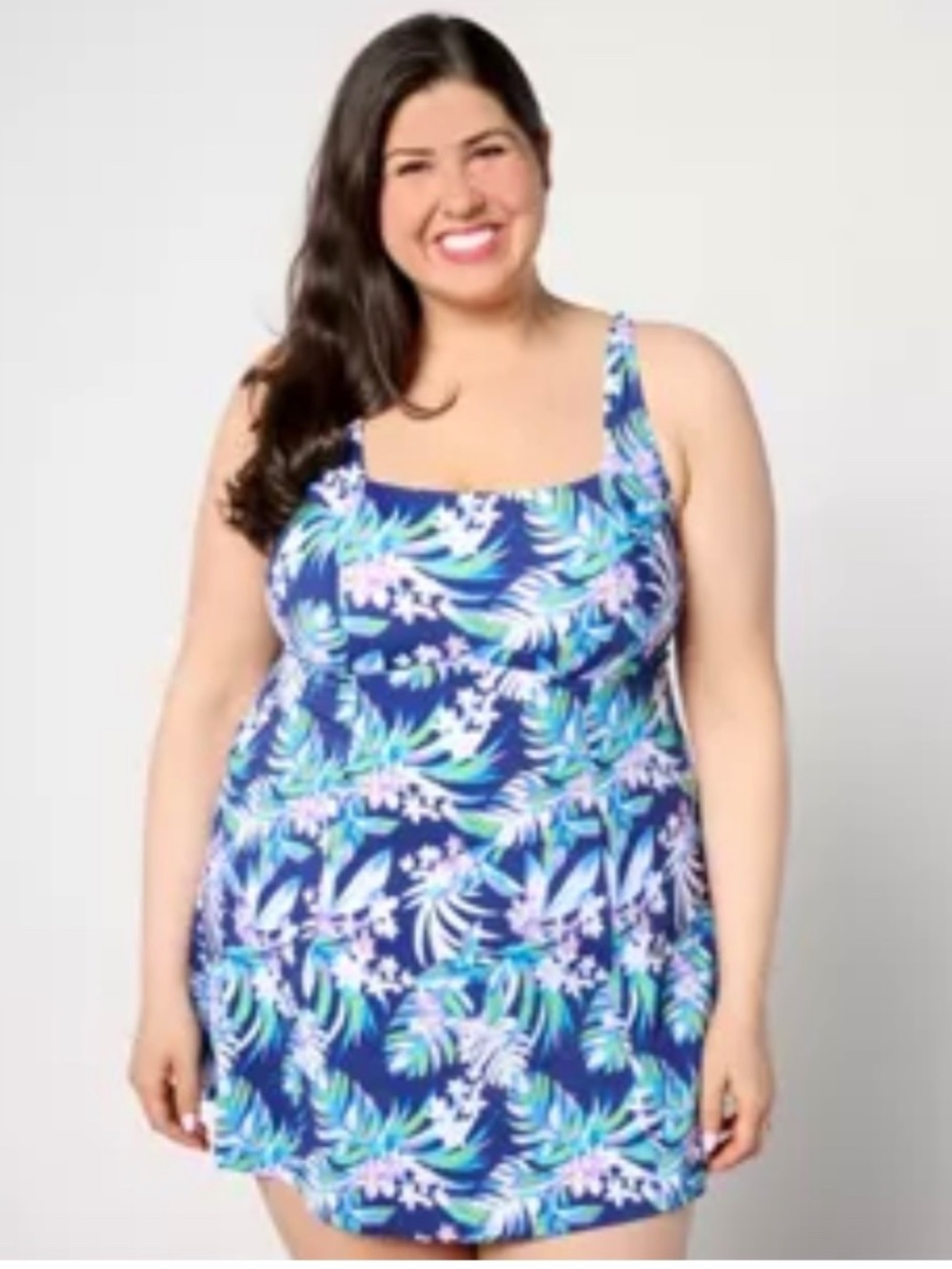 NWOT Kim Gravel Swimsuits for all Square Neck Swim Dress  sz 12